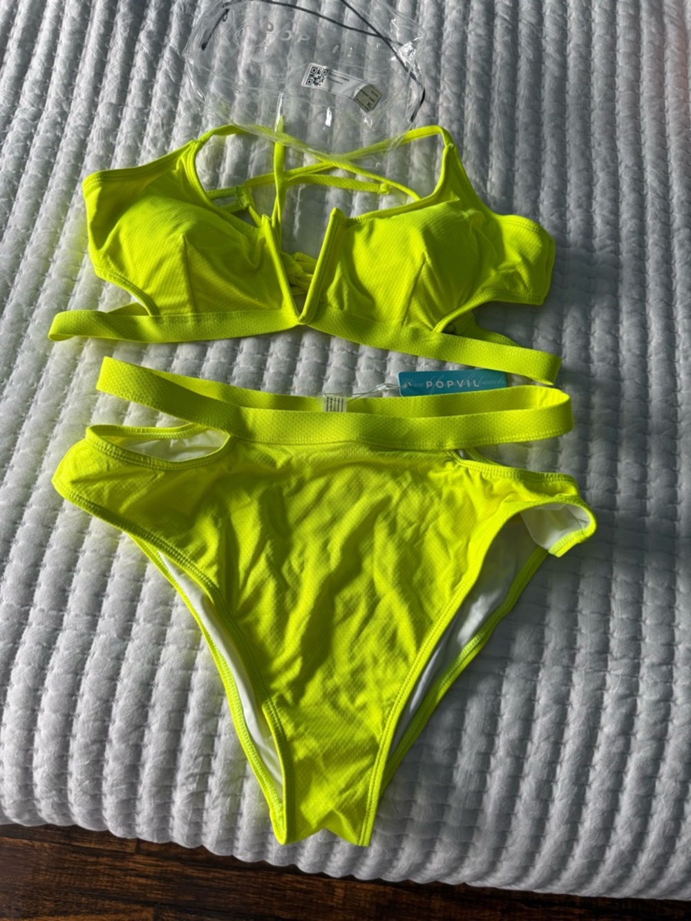 Neon Yellow Bikini Set - Women's Swim Two-Piece